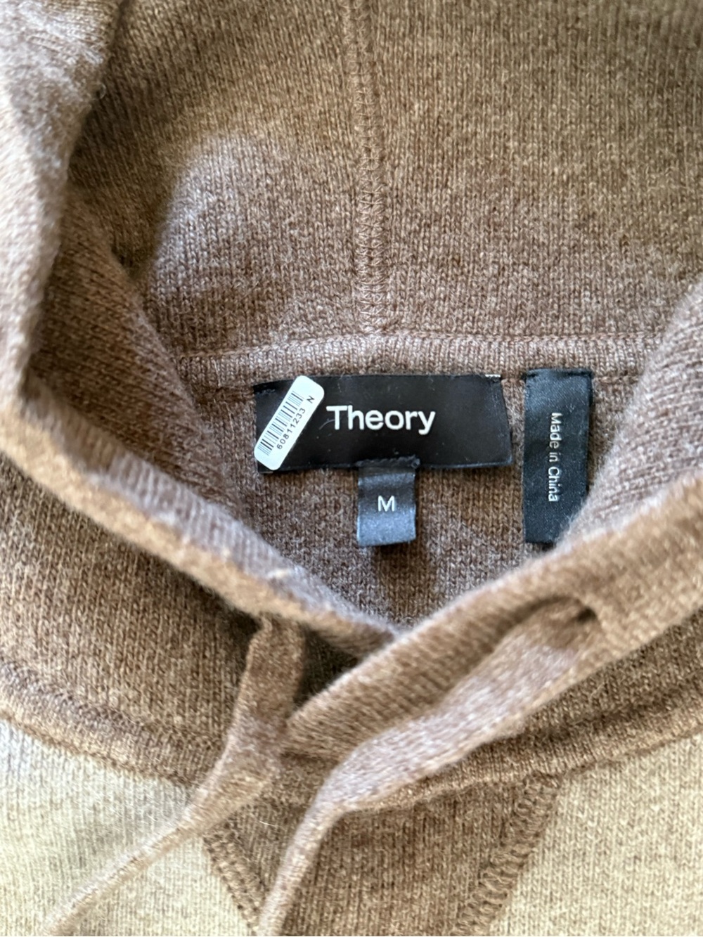 Theory Men's Two-Tone Brown Hooded Sweater - Picture 3 of 5